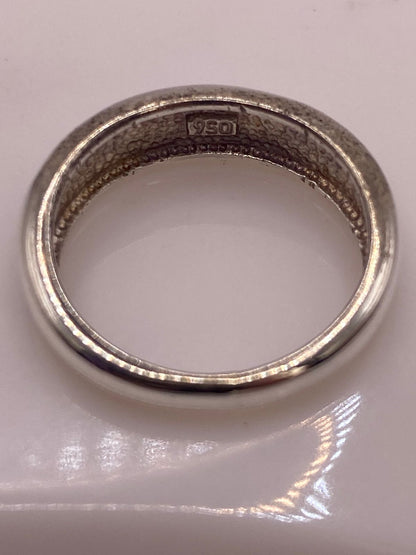 Anillo Moderno de Plata 950 con Ópalo de Fuego, sello de autenticidad Plata Ley .925