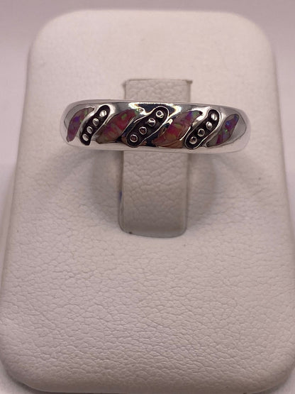 Anillo Moderno de Plata 950 con Ópalo de Fuego — ángulo diagonal