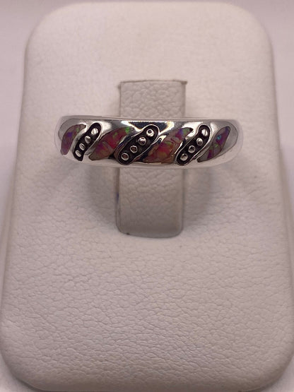 Anillo Moderno de Plata 950 con Ópalo de Fuego, vista lateral