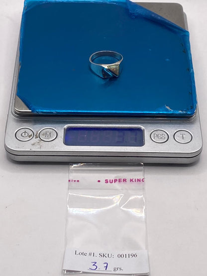 Anillo Moderno de Plata 950 con Ópalo de Fuego, peso en gramos (báscula)