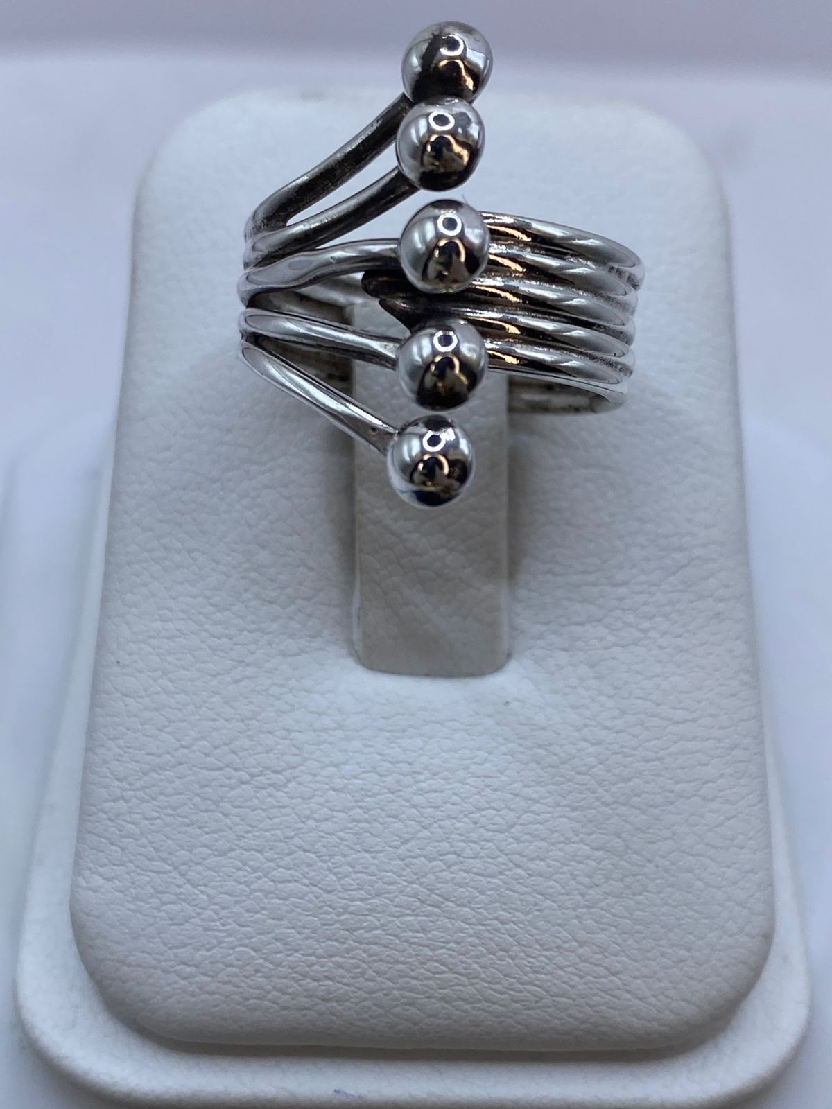 Anillo Multibanda con Esferas en Plata .925 — vista lateral