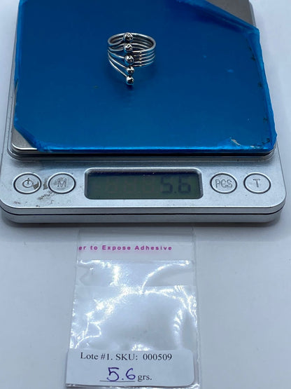 Anillo Multibanda con Esferas en Plata .925, peso en gramos (báscula)