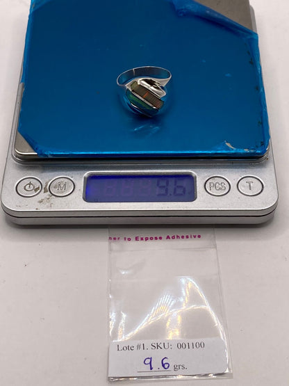Anillo con Ópalo de Fuego en Barras Multicolor en Plata .925, peso en gramos (báscula)