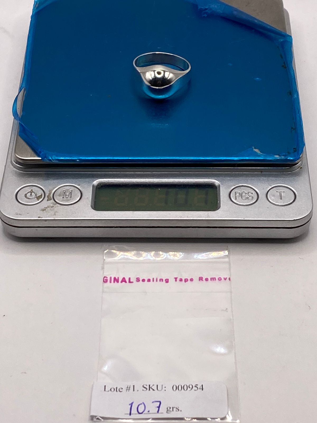 Anillo Orgánico de Plata Ley .925, peso en gramos (báscula)