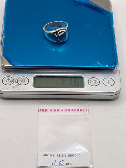 Anillo Ovalado Liso de Plata Ley .925, peso en gramos (báscula)