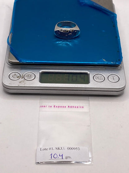 Anillo Ovalado Martillado de Plata Ley .925, peso en gramos (báscula)