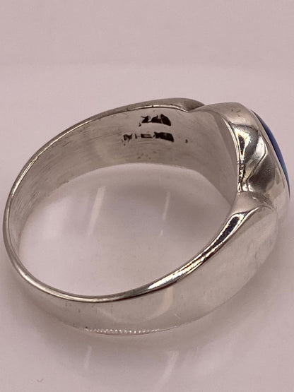 Anillo Ovalado con Ópalo de Fuego Azul‑verde en Plata .925, sello de autenticidad Plata Ley .925