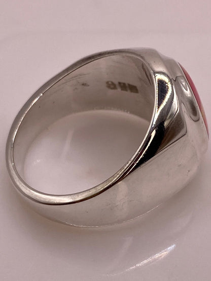 Anillo Ovalado Plata Ley 925 con Piedra Ópalo de Fuego, sello de autenticidad Plata Ley .925