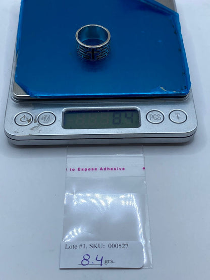 Anillo Padre Nuestro con Cruz en Plata .92, peso en gramos (báscula)
