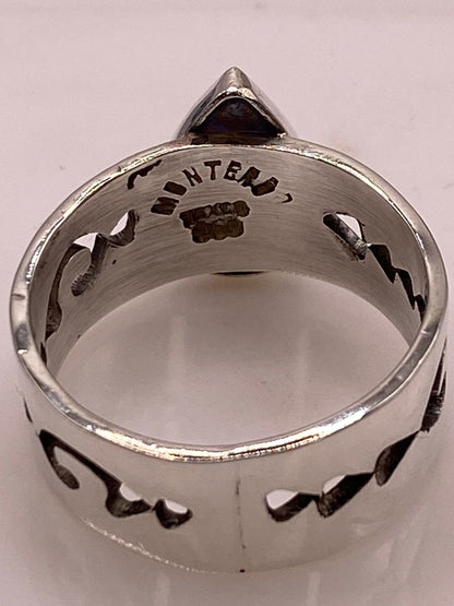 Anillo con Piedra Ópalo de Fuego en Forma de Gota en Plata Ley 950, sello de autenticidad Plata Ley .925