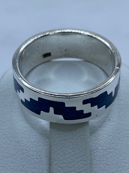 Anillo Pirámide Ancestral en Plata .925 con Turquesa Natural, sello de autenticidad Plata Ley .925