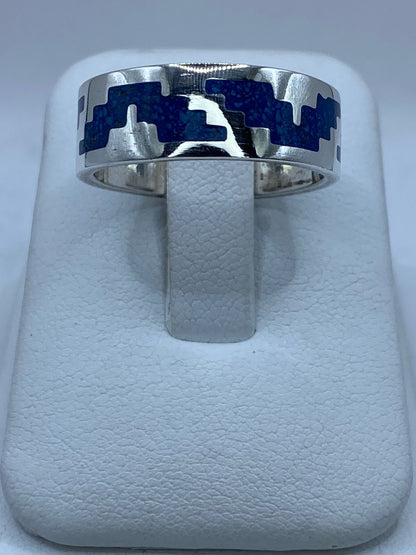 Anillo Pirámide Ancestral en Plata .925 con Turquesa Natural — vista lateral
