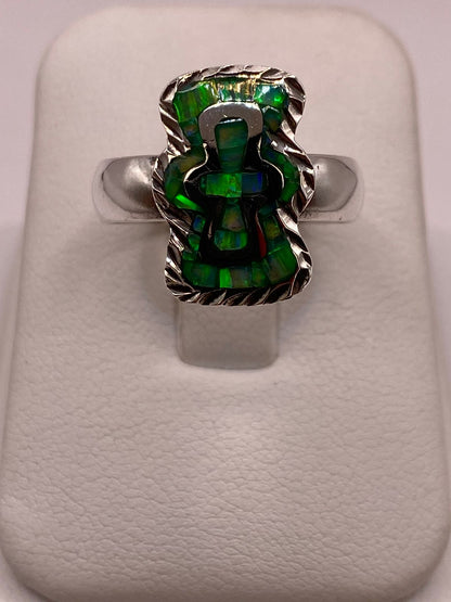Anillo de Plata Ley 950 con Ópalo de Fuego y Diseño de Cruz — detalle de acabado