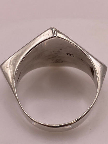 Anillo Plata Ley 925 con Ópalo de Fuego Azul‑verde Diseño Triangular Moderno, sello de autenticidad Plata Ley .925