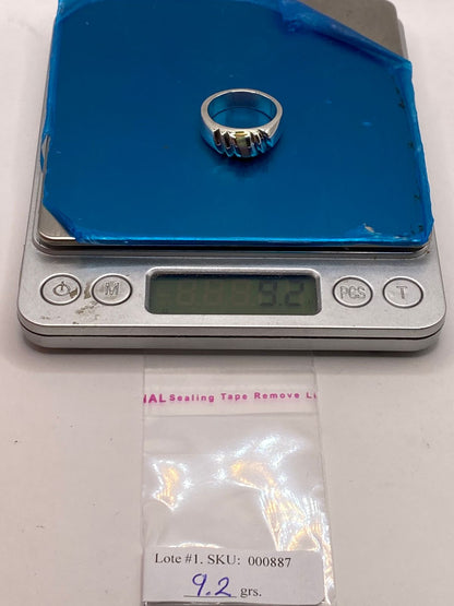 Anillo Plata Ley 925 con Ópalo de Fuego e Incrustación Vertical, peso en gramos (báscula)