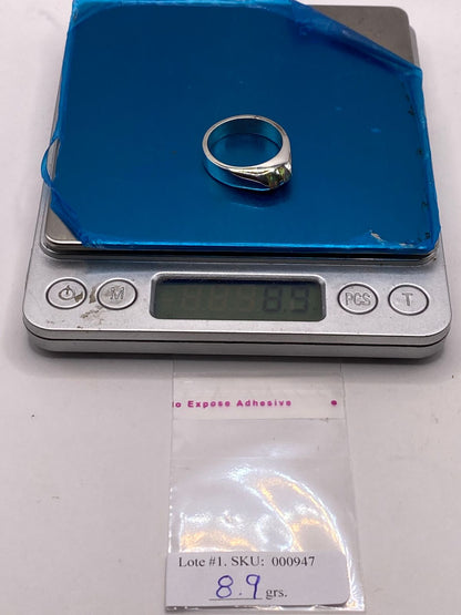 Anillo Plata Ley 925 con Ópalo de Fuego Diseño Moderno de Doble Incrustación, peso en gramos (báscula)