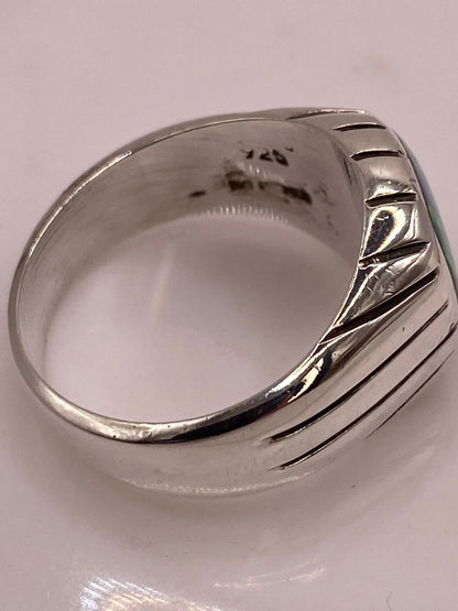 Anillo Plata Ley 925 con Ópalo de Fuego Diseño Moderno con Incrustación, sello de autenticidad Plata Ley .925
