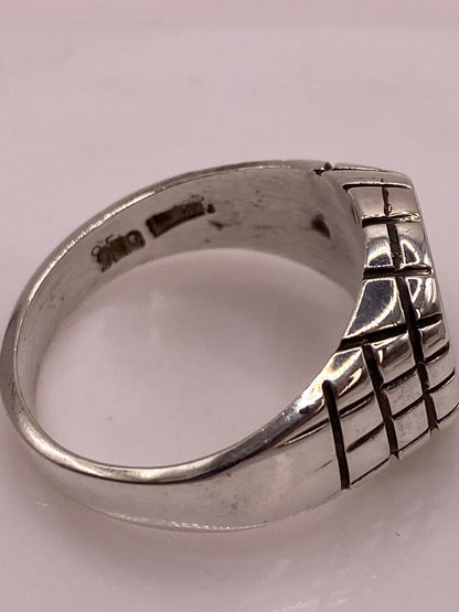 Anillo Plata Ley 950 con Ópalo de Fuego Diseño Segmentado Moderno, sello de autenticidad Plata Ley .925
