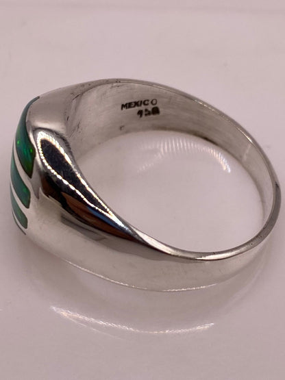 Anillo en Plata Ley 950 con Ópalo de Fuego Diseño Segmentado Moderno, sello de autenticidad Plata Ley .925