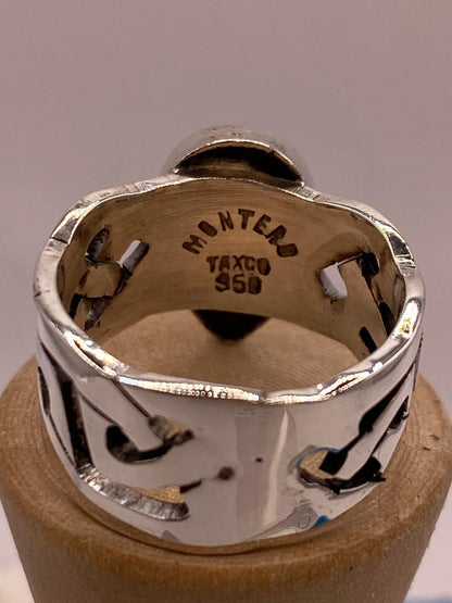 Anillo en Plata Ley 950 con Ópalo de Fuego en Forma de Gota, sello de autenticidad Plata Ley .925