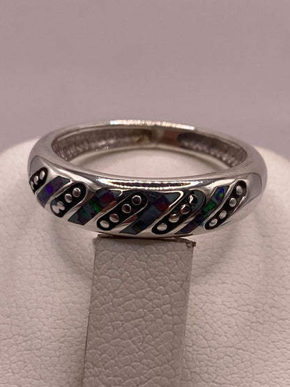 Anillo de Plata Ley 950 con Ópalo de Fuego Multicolor, vista superior