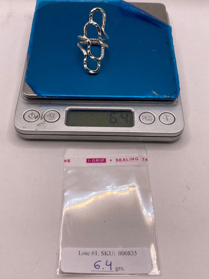 Anillo de Plata .925 con Diseño Orgánico Geométrico y Acabado Martillado, peso en gramos (báscula)