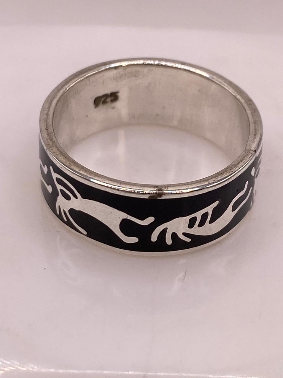 Anillo de Plata .925 con Figura Prehispánica, sello de autenticidad Plata Ley .925