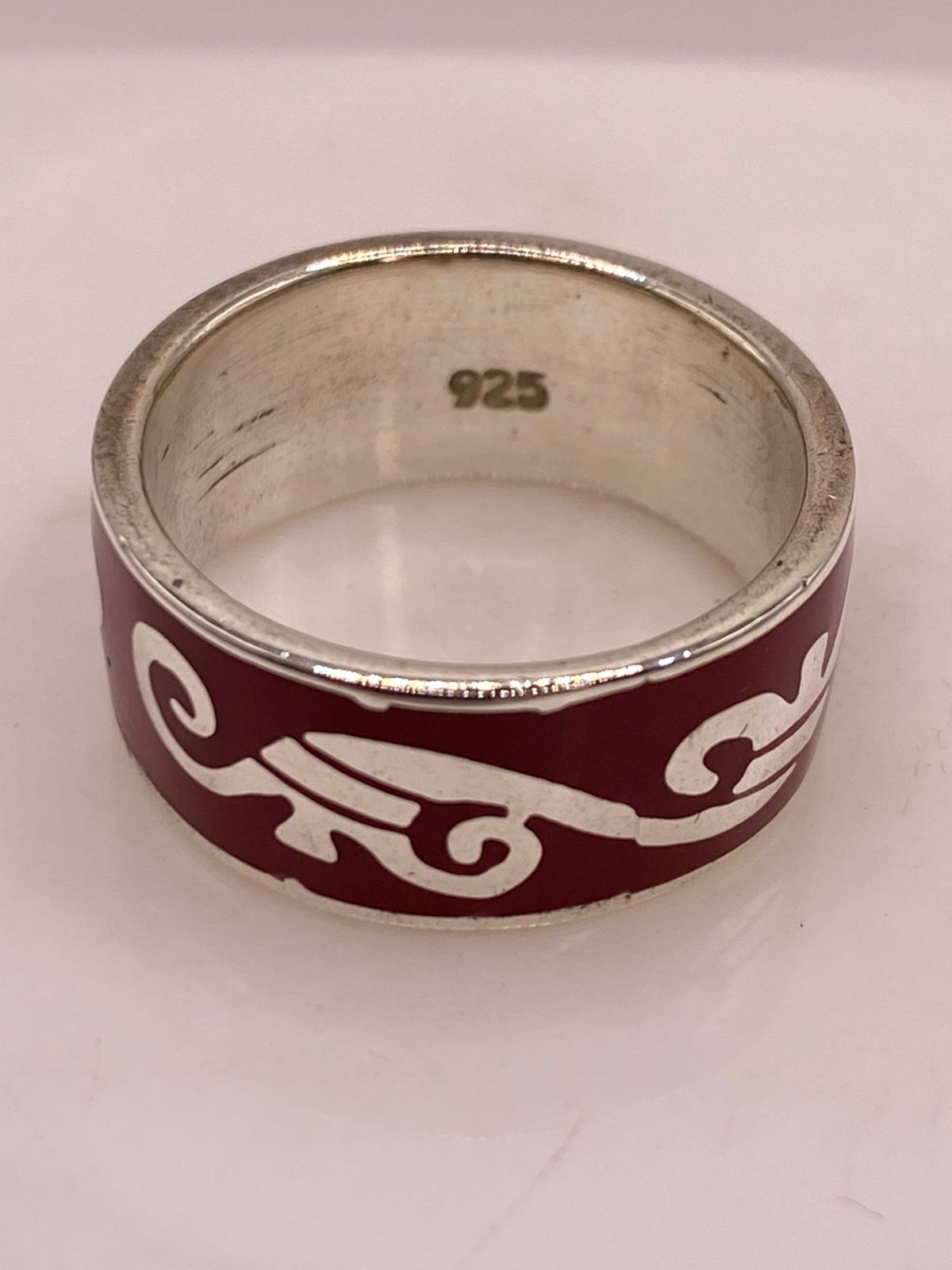 Anillo de Plata .925 Greca Ornamentada, sello de autenticidad Plata Ley .925