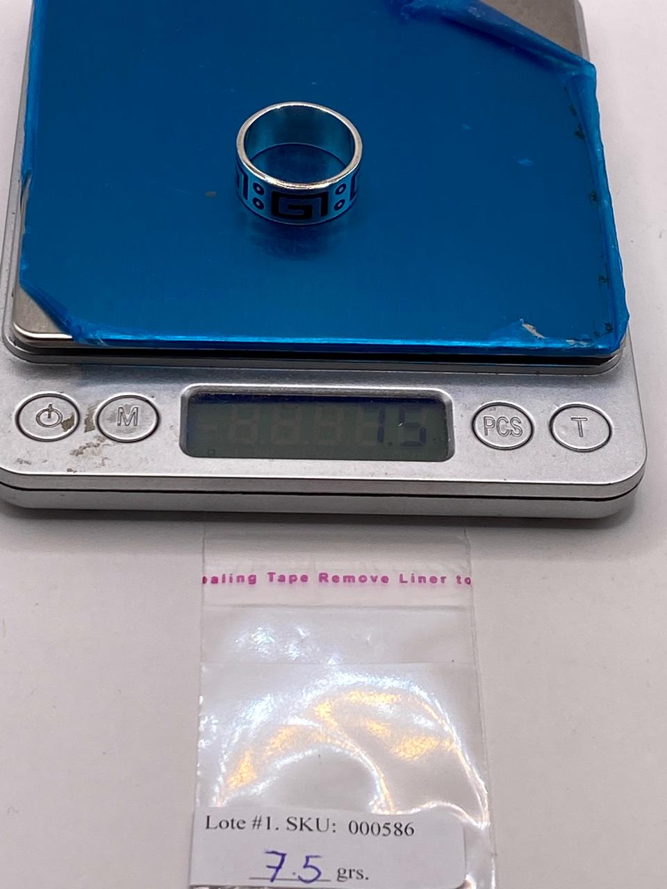 Anillo de Plata .925 con Greca Prehispánica, peso en gramos (báscula)
