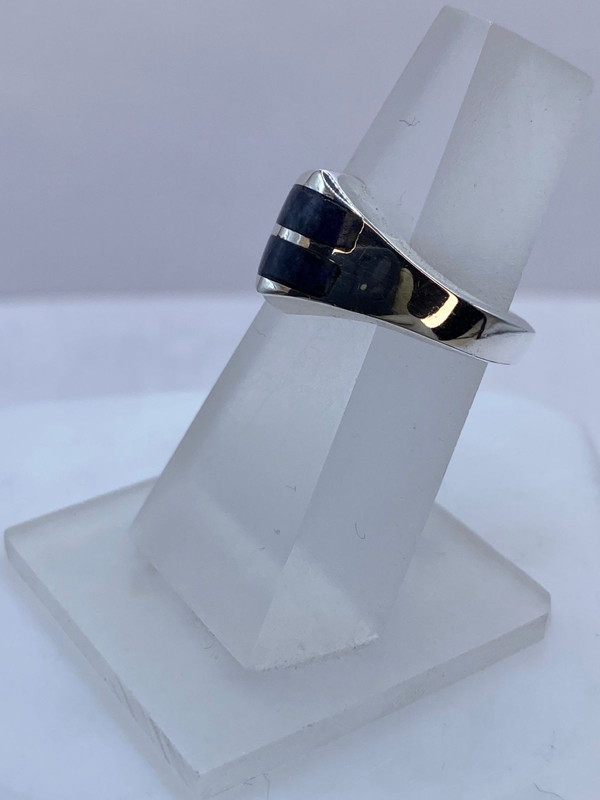 Anillo de Plata .925 con Lapislázuli, sello de autenticidad Plata Ley .925