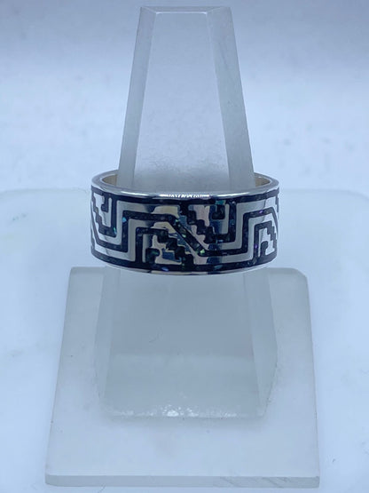 Anillo de Plata .925 con Ónix y Greca Imperial, vista frontal