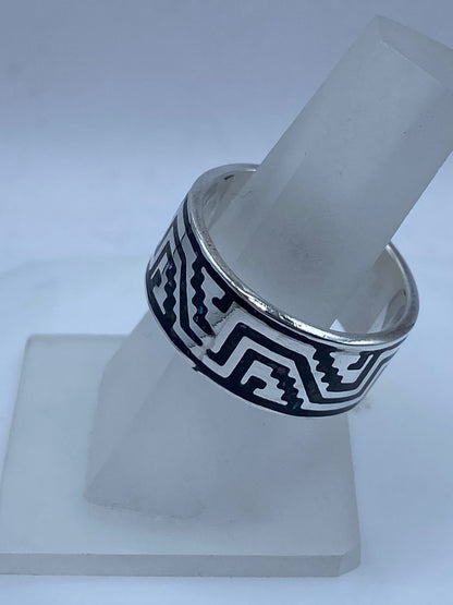 Anillo de Plata .925 con Ónix y Greca Imperial, vista lateral