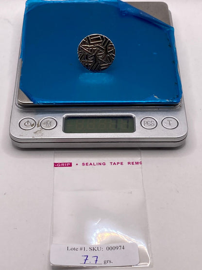 Anillo Redondo Grabado de Plata Ley .925, peso en gramos (báscula)