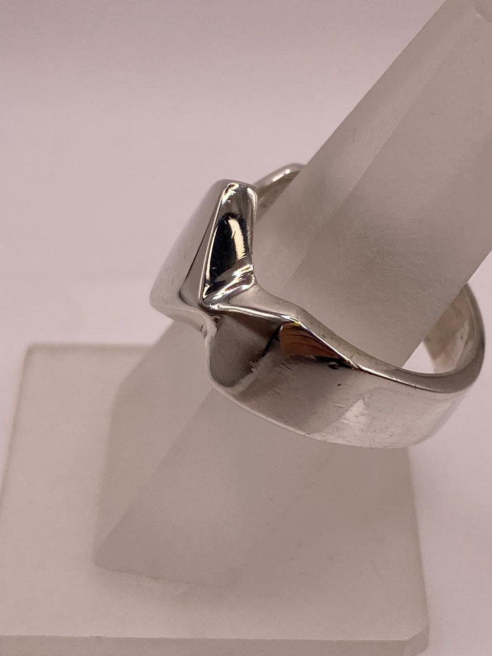 Anillo Rombo Liso en Plata .925, vista superior
