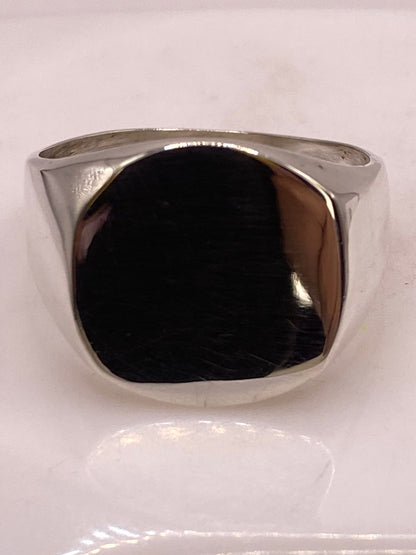Anillo Sello Artesanal en Plata Liso, vista lateral