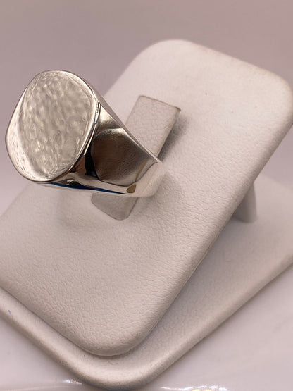 Anillo Sello Artesanal en Plata Liso, sello de autenticidad Plata Ley .925