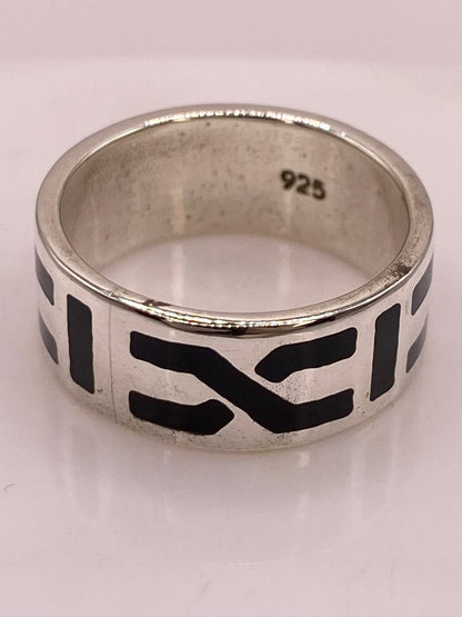 Anillo Sello Geométrico en Plata .925, sello de autenticidad Plata Ley .925