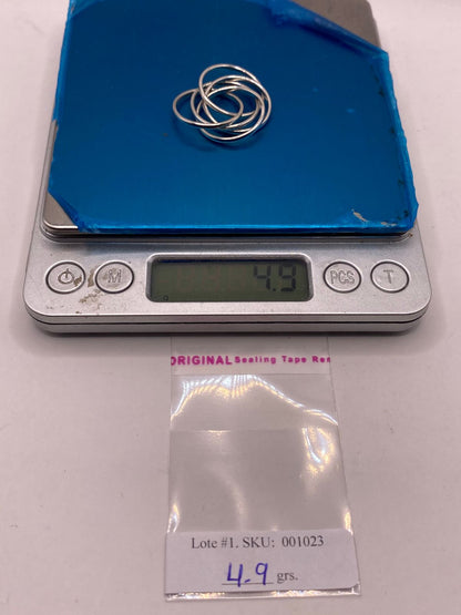 Anillo Semanario Quíntuple en Plata .925, peso en gramos (báscula)