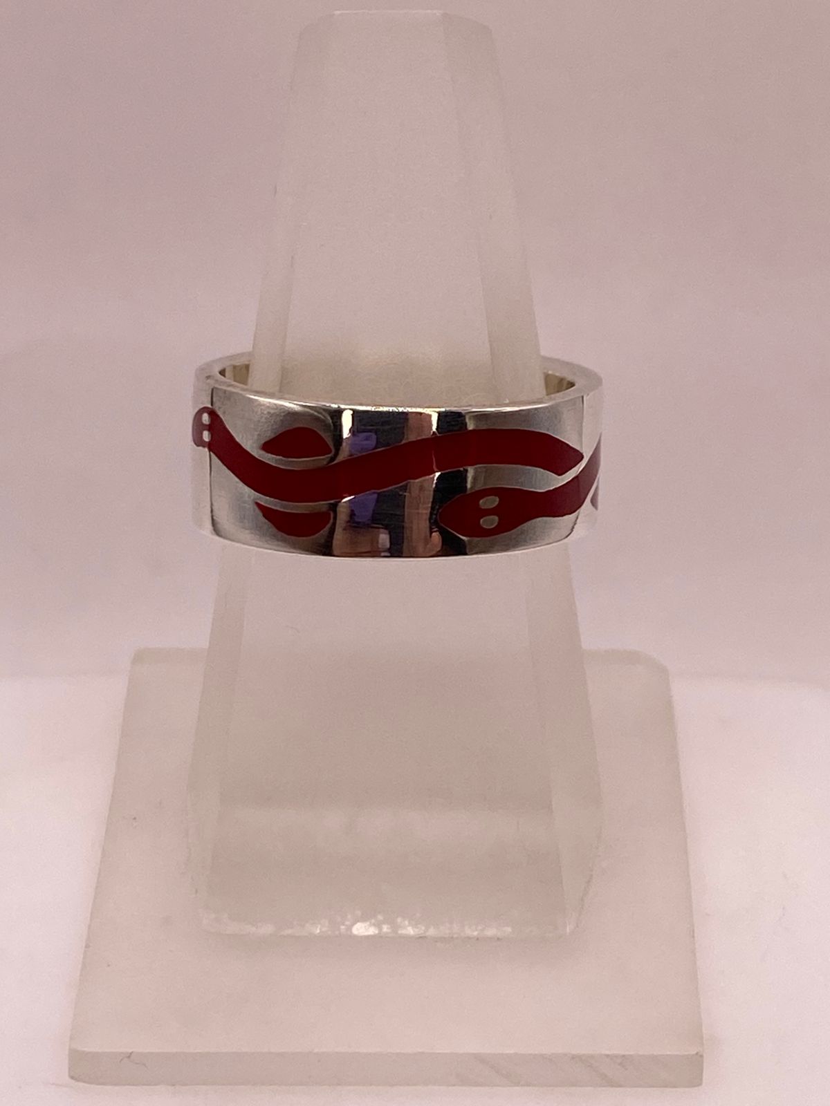 Anillo Serpiente de Plata .925, vista frontal