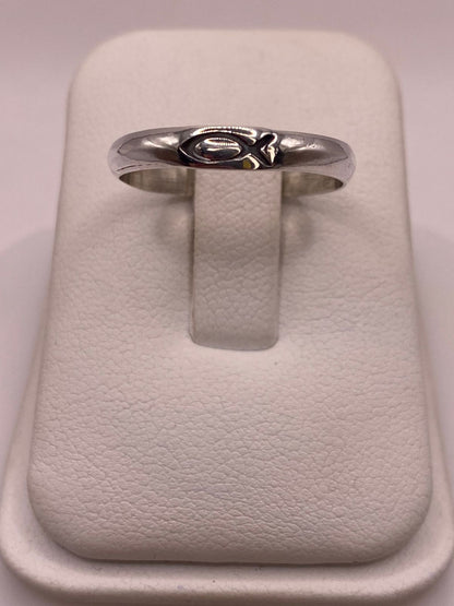 Anillo con Símbolo de Pez (ichthys) en Plata .925, vista superior