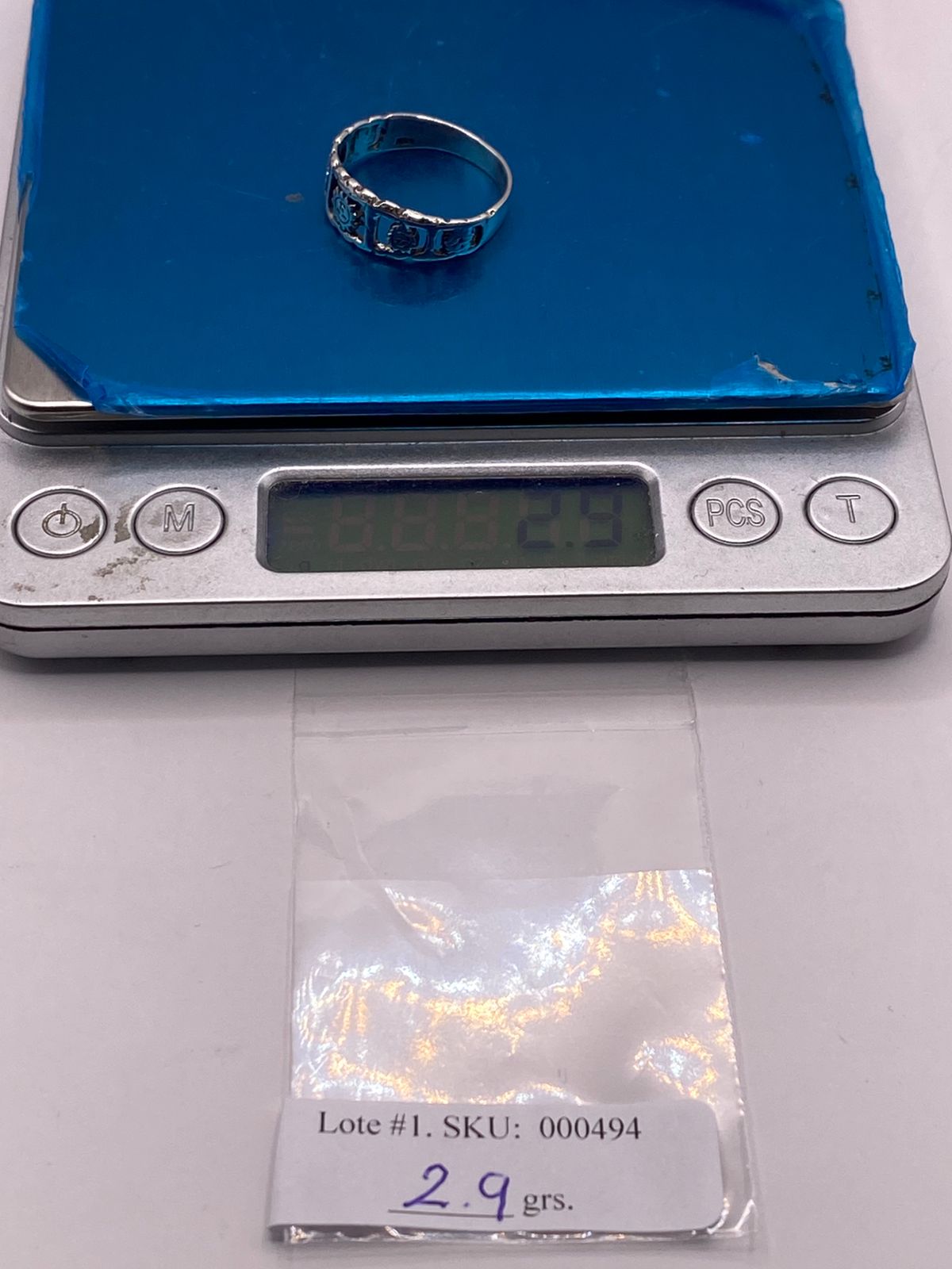 Anillo Sol Místico en Plata .925, peso en gramos (báscula)