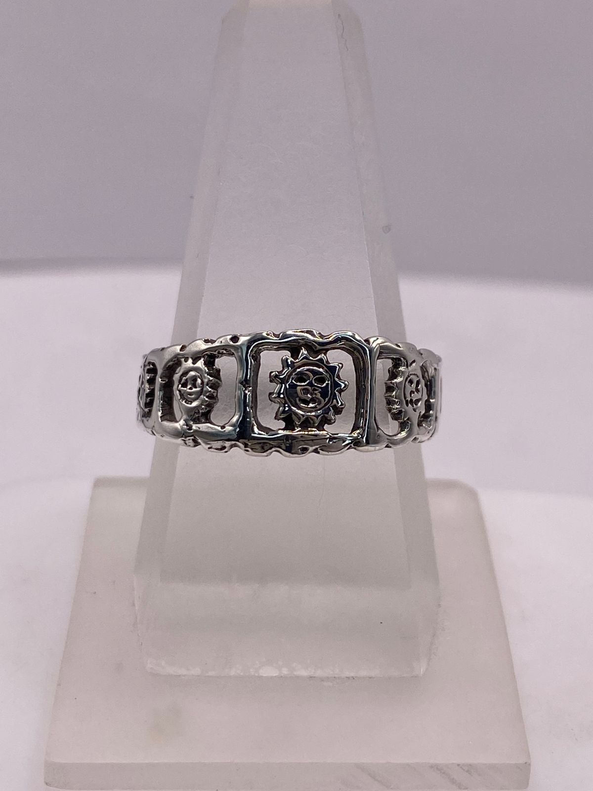 Anillo Sol Místico en Plata .925, vista lateral