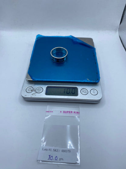 Anillo Soles Prehispánicos en Plata .925 con Malaquita Natural, peso en gramos (báscula)