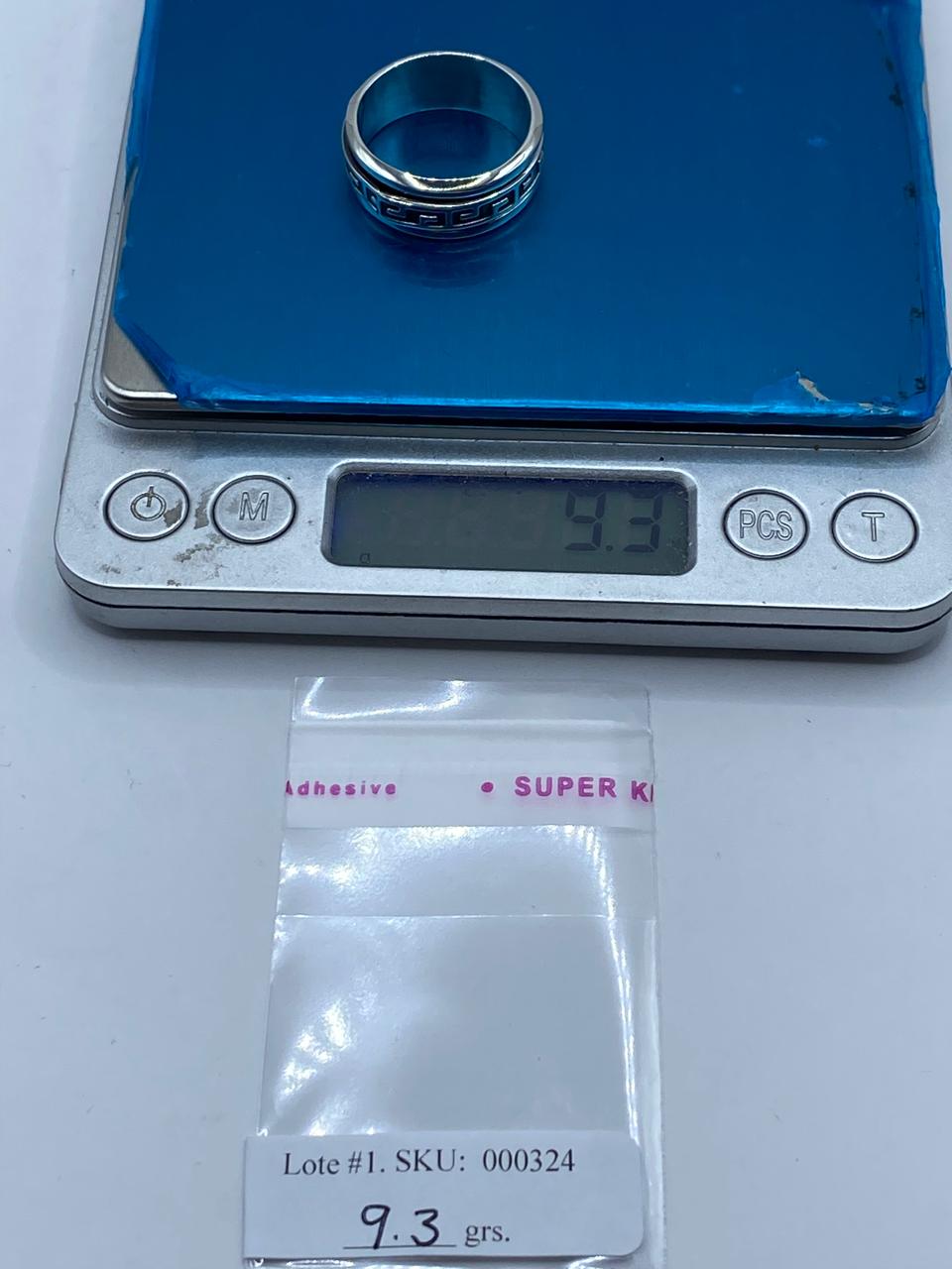 Anillo Spinner de Plata .925 con Diseño Greca Clásica, peso en gramos (báscula)