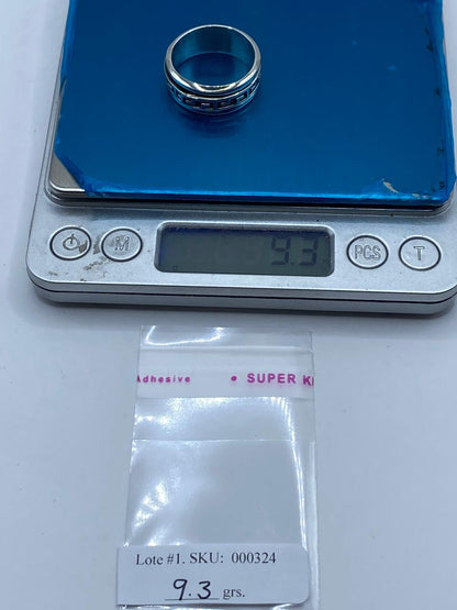 Anillo Spinner de Plata .925 con Diseño Greca Clásica, peso en gramos (báscula)