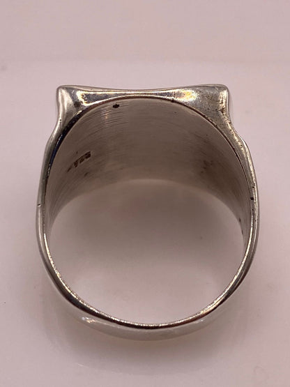 Anillo Tipo Sello Cuadrado Liso en Plata .925, sello de autenticidad Plata Ley .925