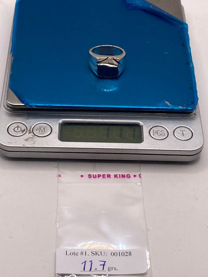 Anillo Tipo Sello Geométrico en Plata .925, peso en gramos (báscula)
