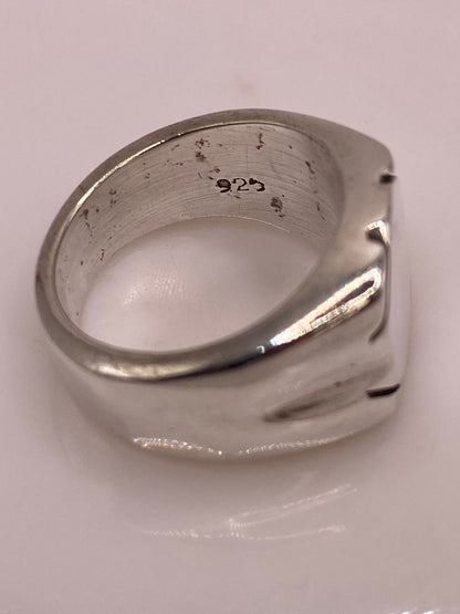 Anillo Tipo Sello Geométrico en Plata .925, sello de autenticidad Plata Ley .925