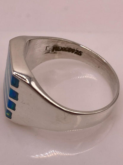 Anillo Tipo Sello con Ópalo de Fuego en Plata .925, sello de autenticidad Plata Ley .925