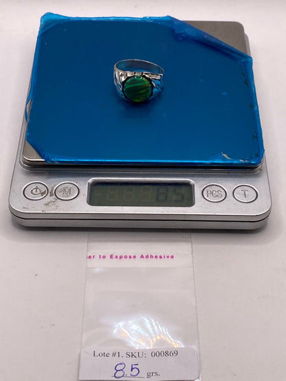Anillo Tipo Sello Plata Ley 950 con Ópalo de Fuego, peso en gramos (báscula)